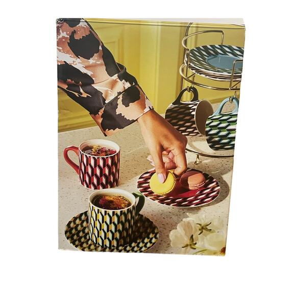 Diane Von Furstenberg DVF x Target Arrow Geo Mug Drinkware Set W/Saucers & Stand - Picture 5 of 5